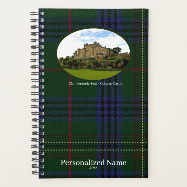 Agenda Personalized Scottish Clan Kennedy Tartan & Castle (Frente)