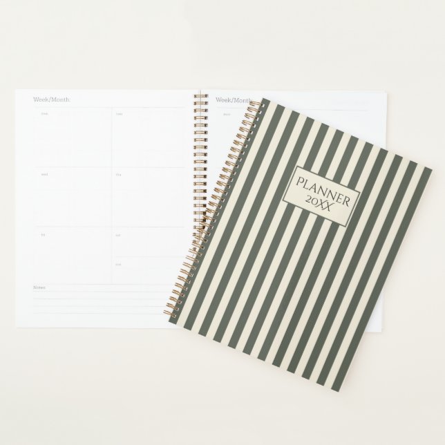 Agenda Personalized Striped Planner 20XX (Exibição)