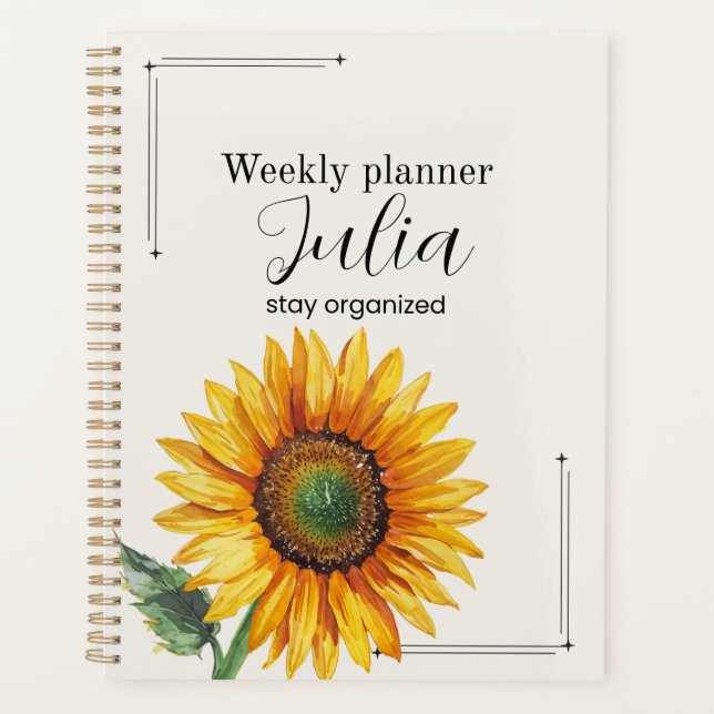 Agenda Personalized Sunflower Planner  (Frente)