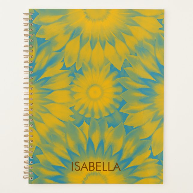 Agenda Personalized Vibrant Sunflower Tie-Dye Art (Frente)
