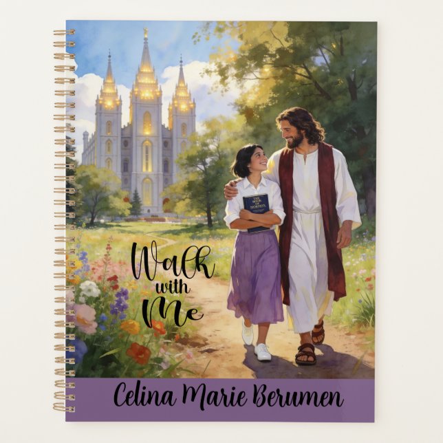 Agenda Personalized 'Walk with Me' Christian LDS Planner (Frente)