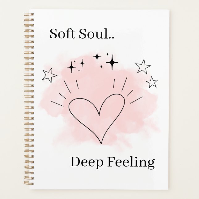 Agenda Personalized Watercolor Line Art Planner Notebook (Frente)