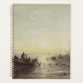 Agenda Pesca ao amanhecer da costa perto de Marselha