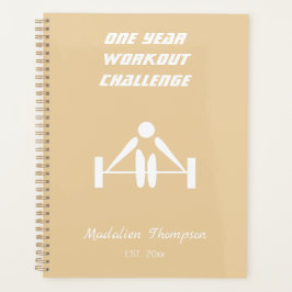 Agenda Pesos dos monogramas elegantes bege