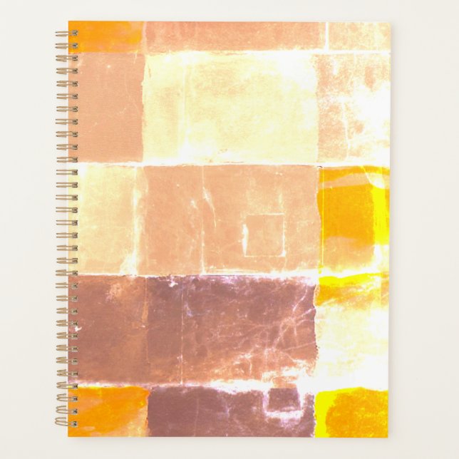 Agenda Pêssego de Xadrez Amarelo (Frente)