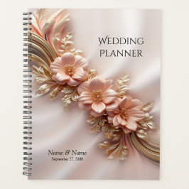 Agenda Pêssego Laranja Elegante Planner Floral