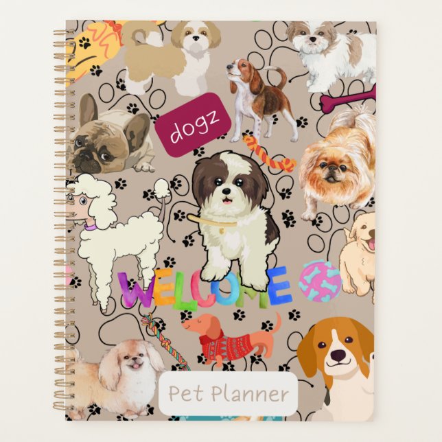 Agenda Pet Planner de Boas-vindas do Dogz (Frente)