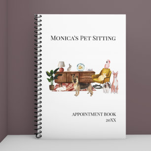 Agenda Pet Sitting Dog Cat Treinando Pets Aquarela