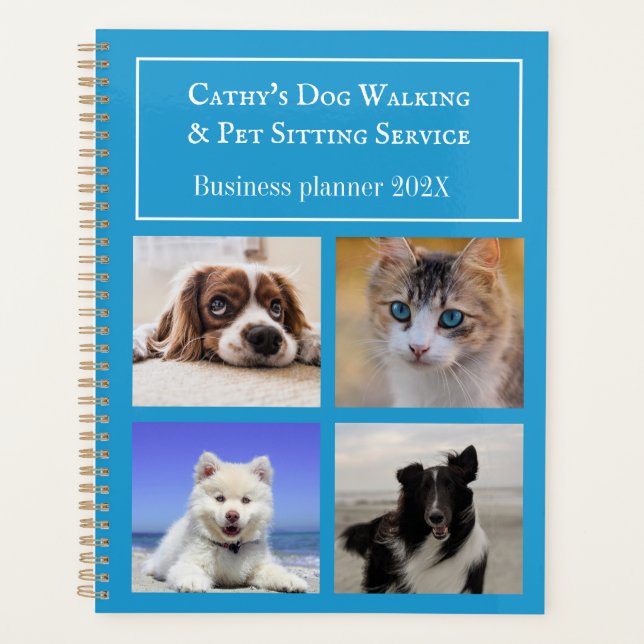 Agenda Pet Sitting Dog Walking Service Foto Personalizada (Frente)