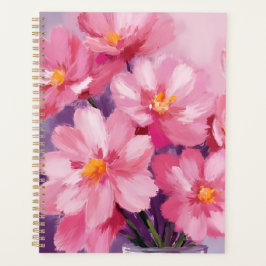 Agenda Pétalas Cor-de-Rosa em Flor | Pintura de Flores Aq