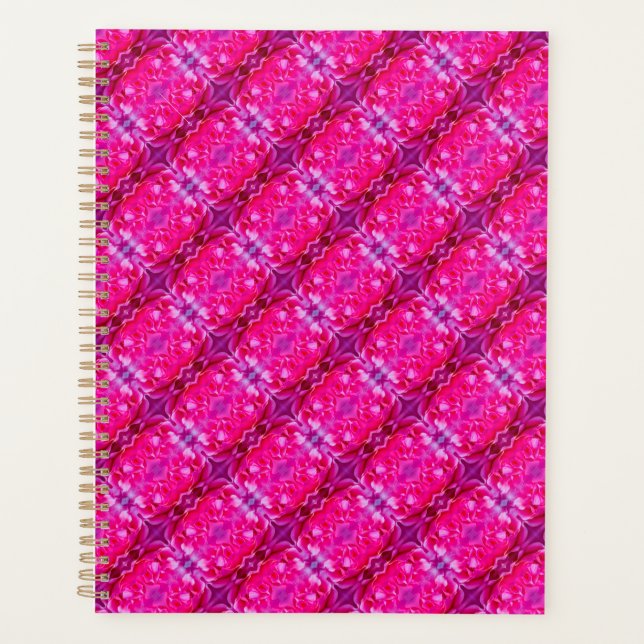 Agenda Pétalas rosa vibrantes, cor-de-rosa, padrão floral (Frente)
