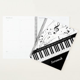 Agenda Piano Music Notes Personalizadas Cores Personaliza