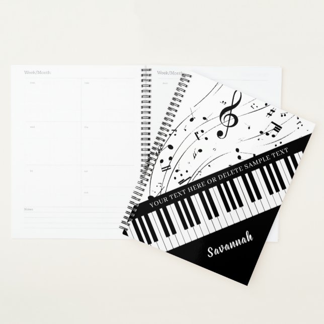 Agenda Piano Music Notes Personalizadas Cores Personaliza (Exibição)