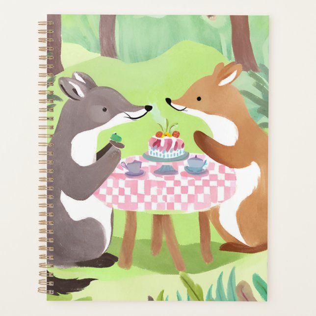 Agenda Picnic do Forest Animal | Aquarela Cúbica (Frente)