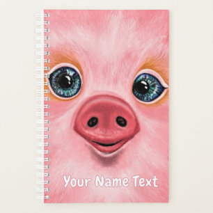 Agenda Pig Planner Feliz com Texto de Nome Personalizado