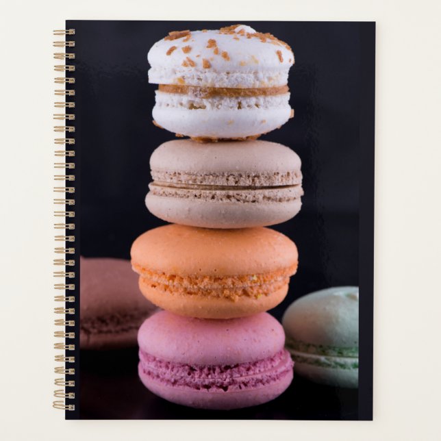 Agenda Pilha colorida de Macarons Franceses (Frente)