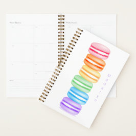 Agenda pilha de macarões colorida fofa personalizada