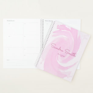 Agenda Pincel de abstrato Watercolor - Pincel é rosa