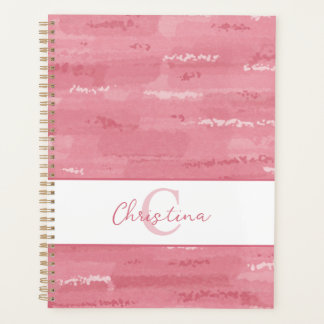 Agenda Pinceladas de pincel de aquarela boho rosa corado
