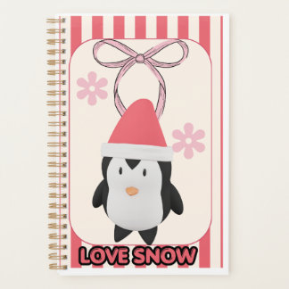 Agenda Pinguim Rosa Fofo “Amo Neve”