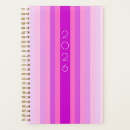 Agenda Pink and Purple Stripe 2026 Planner