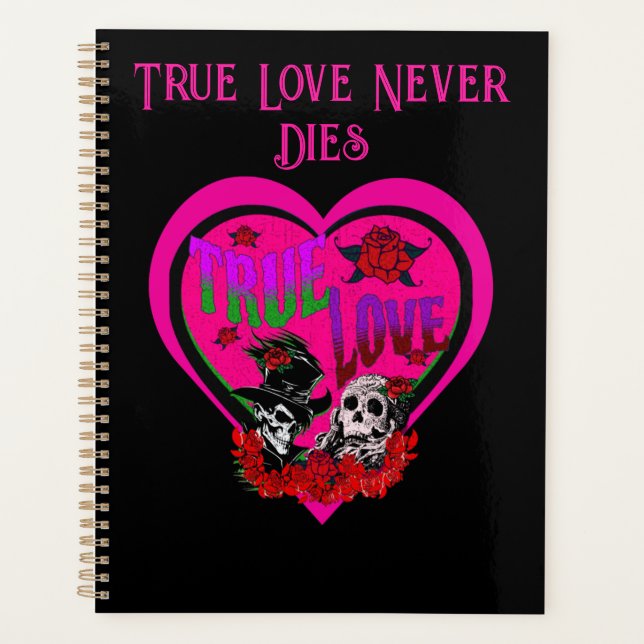 Agenda Pink & Black Gothic Amam Verdadeiramente o Amor Pe (Frente)