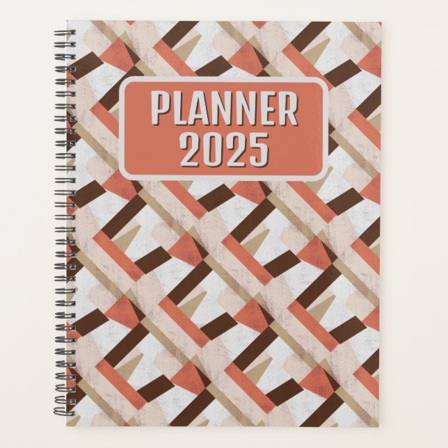 Agenda Pink Boho Geometric Abstrac Customizable (Frente)