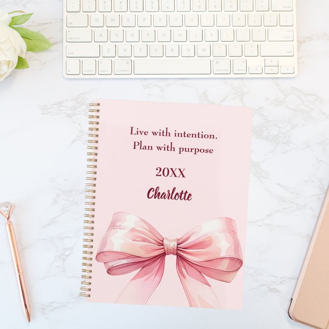 Agenda Pink bow quote 2026 (Criador carregado)
