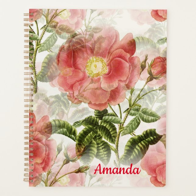 Agenda Pink Camellia Floral Patterno (Frente)