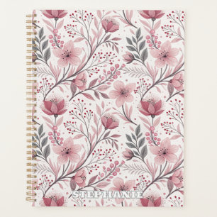 Agenda Pink Cherry Blossom Sakura Pattern on White (3)