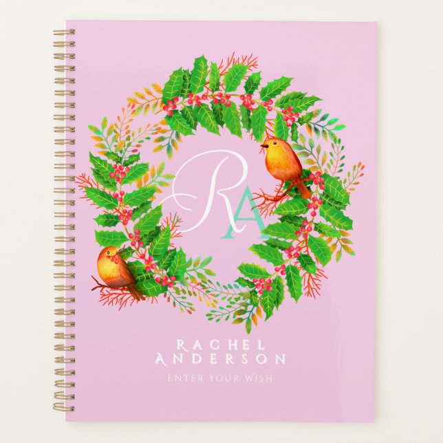 Agenda Pink da coroa de Natal (Frente)