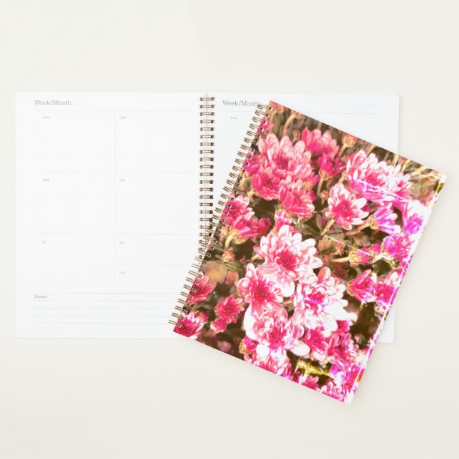 Agenda Pink Floral Bloom Pattern – Soft Botanical Design (Exibição)
