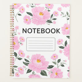 Agenda Pink Floral Notebook Cover | Elegant Rose Flower J