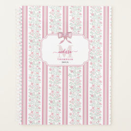 Agenda Pink Floral Wildflowers Coquette Bow