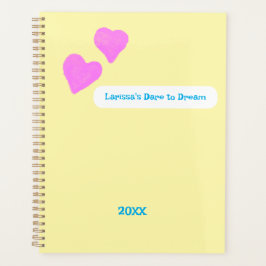 Agenda Pink Hand-drawn Hearts For Dreamers