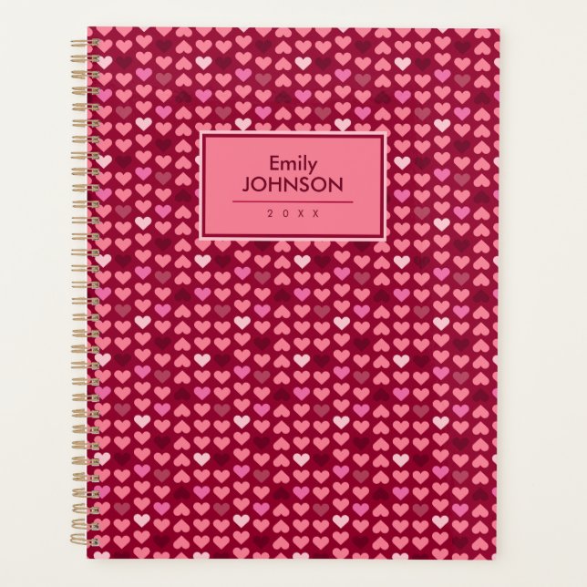 Agenda Pink Heart Pattern  (Frente)
