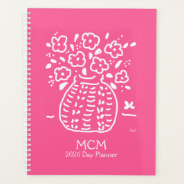 Agenda Pink Posy Vase Planner