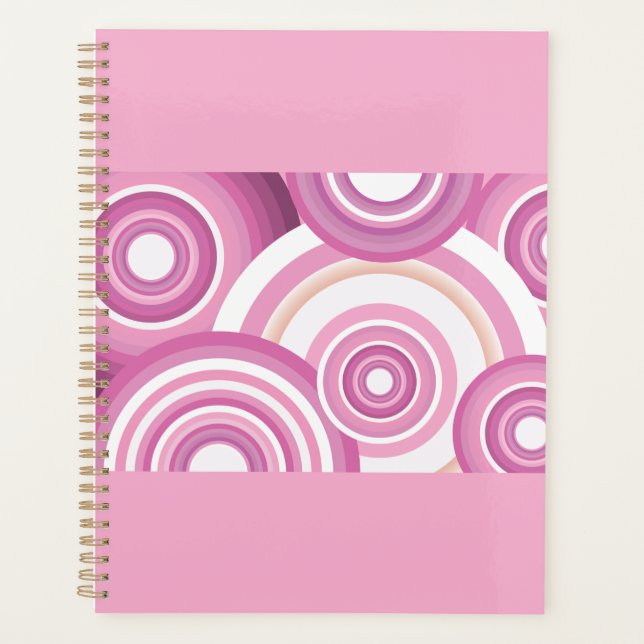 Agenda Pink Retro Circles Pattern (Frente)