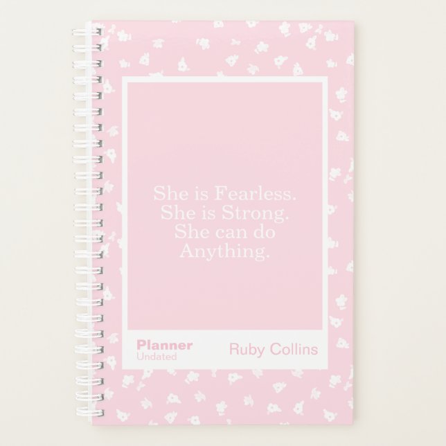Agenda Pink/White Floral Block Quote | Fully Customizable (Frente)