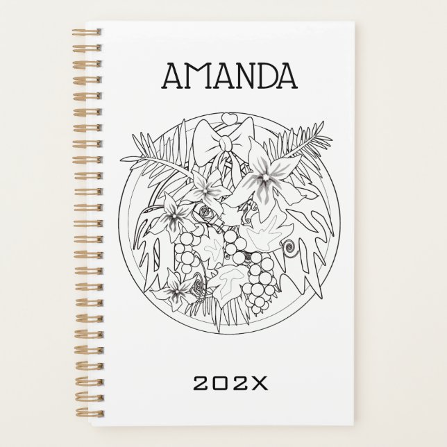 Agenda Pinte você mesmo um padrão tropical (Frente)