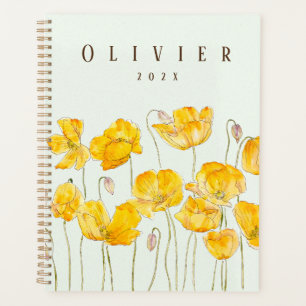 Agenda pintura a aquarela amarela