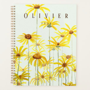 Agenda pintura aquosa margarida amarela