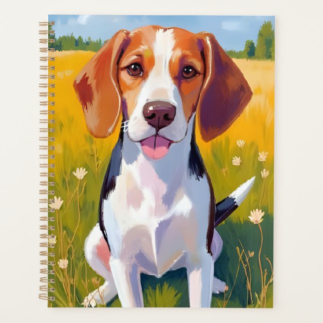 Agenda Pintura Artística de Cachorro Beagle (Frente)