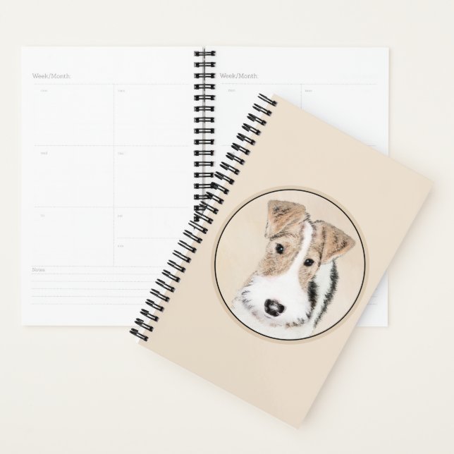 Agenda Pintura com terrier de Fox com fio - Arte canina o (Exibição)