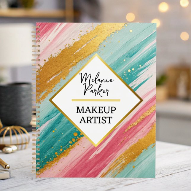 Agenda pintura cor-de-rosa com ouro lacado (Criador carregado)