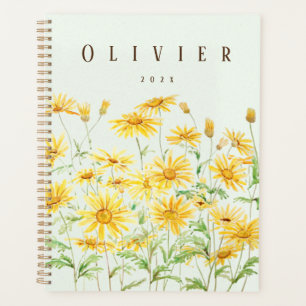 Agenda pintura de aquarela amarela