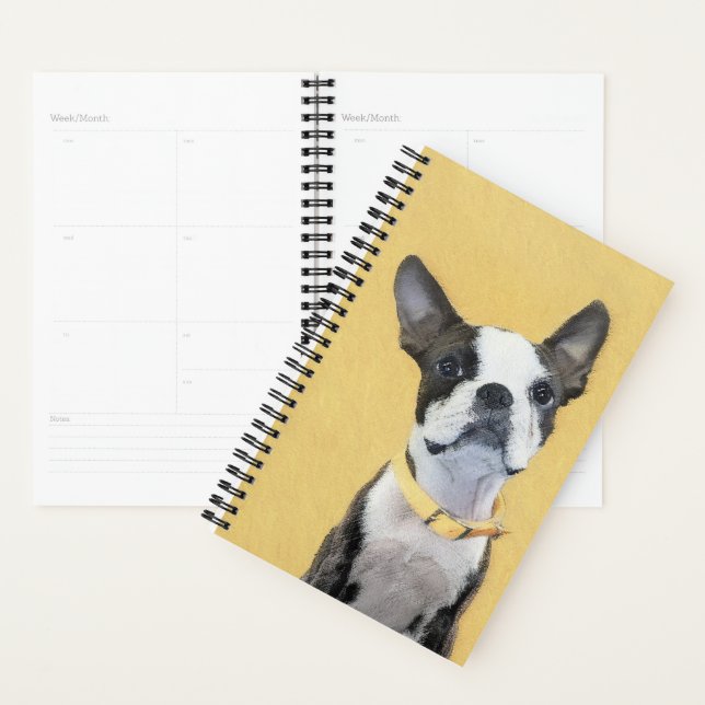 Agenda Pintura de Boston Terrier - Arte de Cachorro Origi (Exibição)