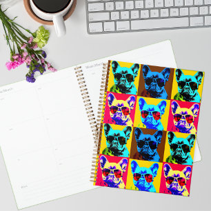 Agenda Pintura de buldogue francês no estilo pop art