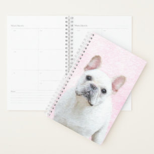 Agenda Pintura de Bulldog Francês (Creme/Branco) - Arte