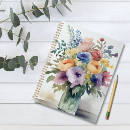 Agenda Pintura de Buquê Floral em Aquarela